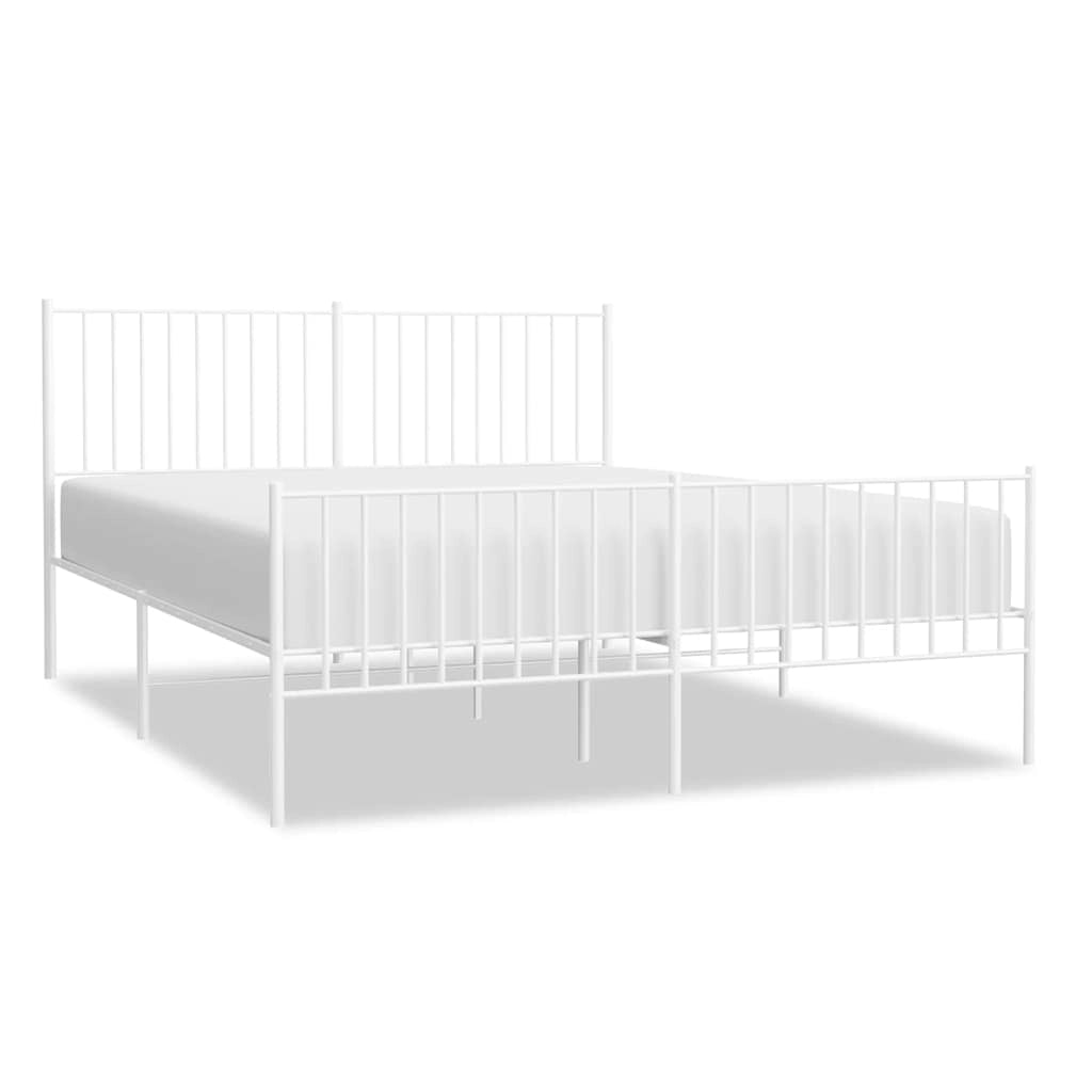 Giroletto con Testiera e Pediera Metallo Bianco 150x200 cmcod mxl 81809