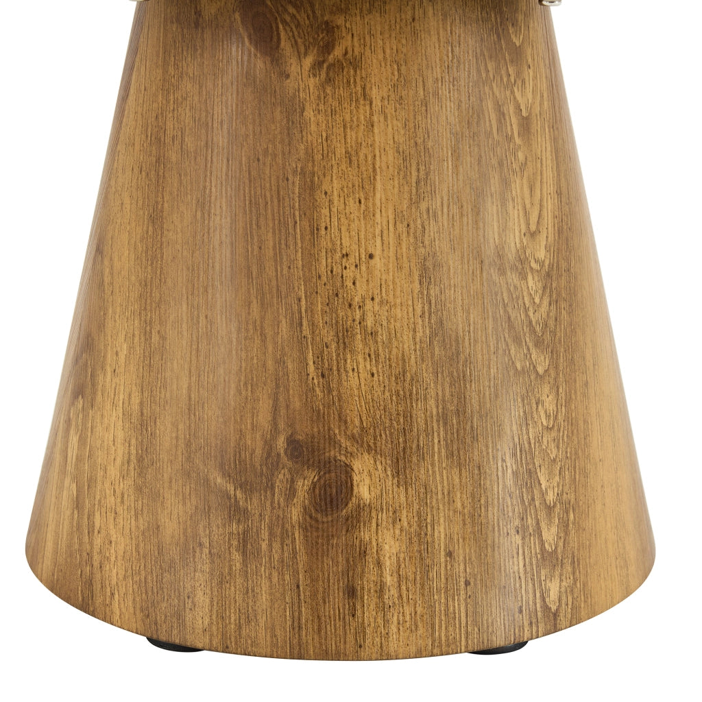 Tavolino rotondo in effetto legno, Ø 60 cm, H 35 cm, MDF, stile moderno salvaspazio
