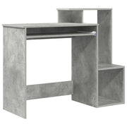 Scrivania | Tavolo da Ufficio Grigio cemento 106 x 41 x 88.5 cm Legno multistrato