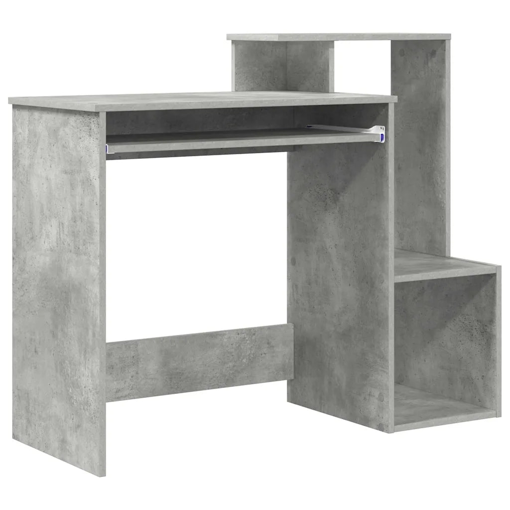 Scrivania | Tavolo da Ufficio Grigio cemento 106 x 41 x 88.5 cm Legno multistrato