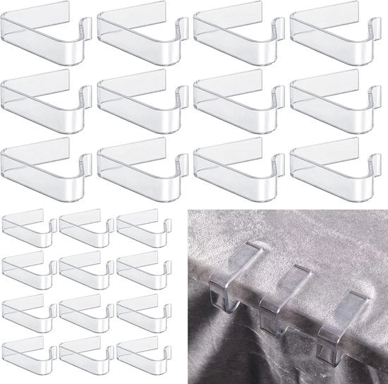 24 Pezzi di Copertura per Tavolo in Plastica Transparente - Sostegno per Tavolo per Natale, Casa, Matrimoni, Tavoli Interni ed Esterni, Campeggio (2 Dimensioni)