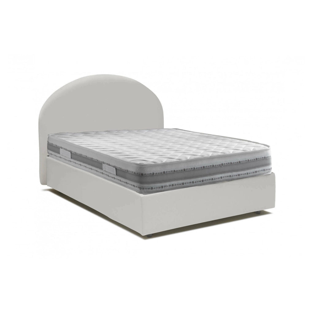 Ambher, Letto Piazza e Mezza Materasso Incluso Made in Italy, Bianco