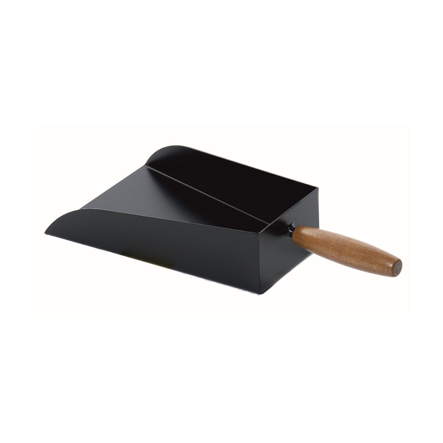 Paletta per Camino in Ferro Verniciato Manico in Faggio Nero Opaco