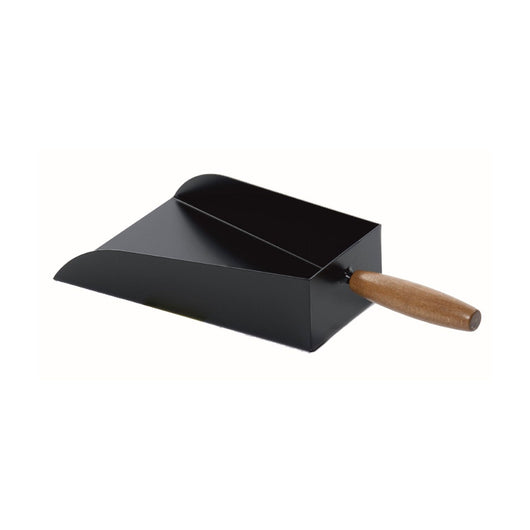 Paletta per Camino in Ferro Verniciato Manico in Faggio Nero Opaco