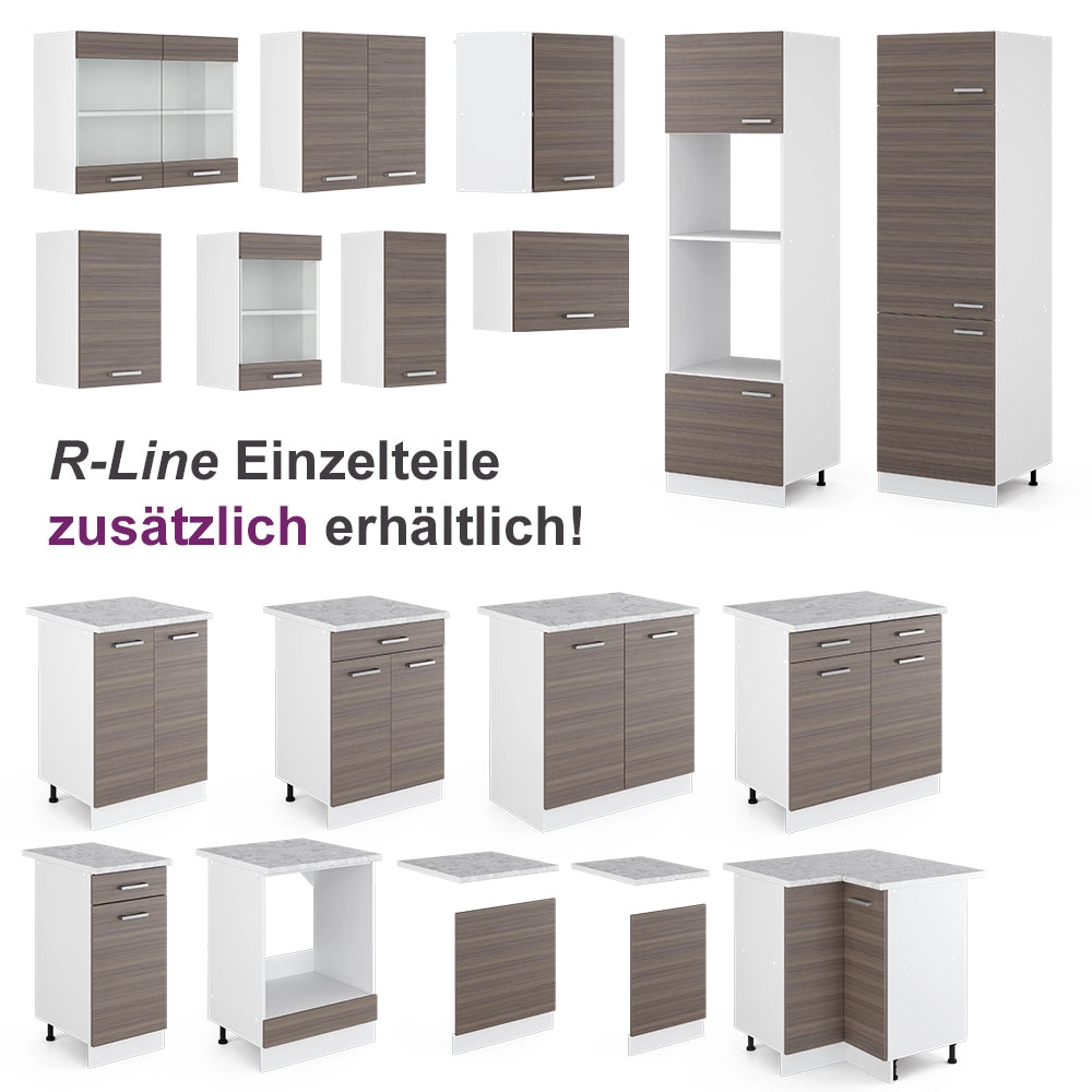 Vicco Cucina angolare completa Bianco/grigio prezioso 187 x 167 cm , PL Marmo
