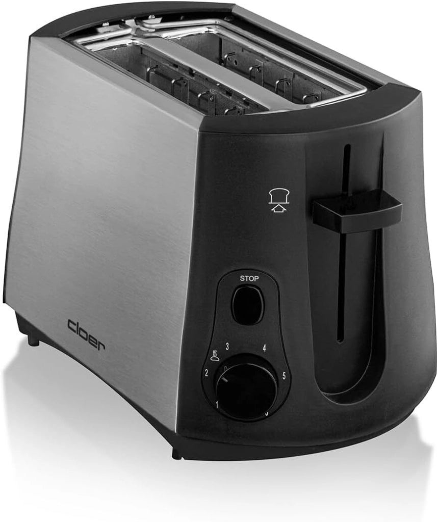 Cloer 3419 tostapane 2 fetta/e 900 W Nero, Acciaio inossidabile