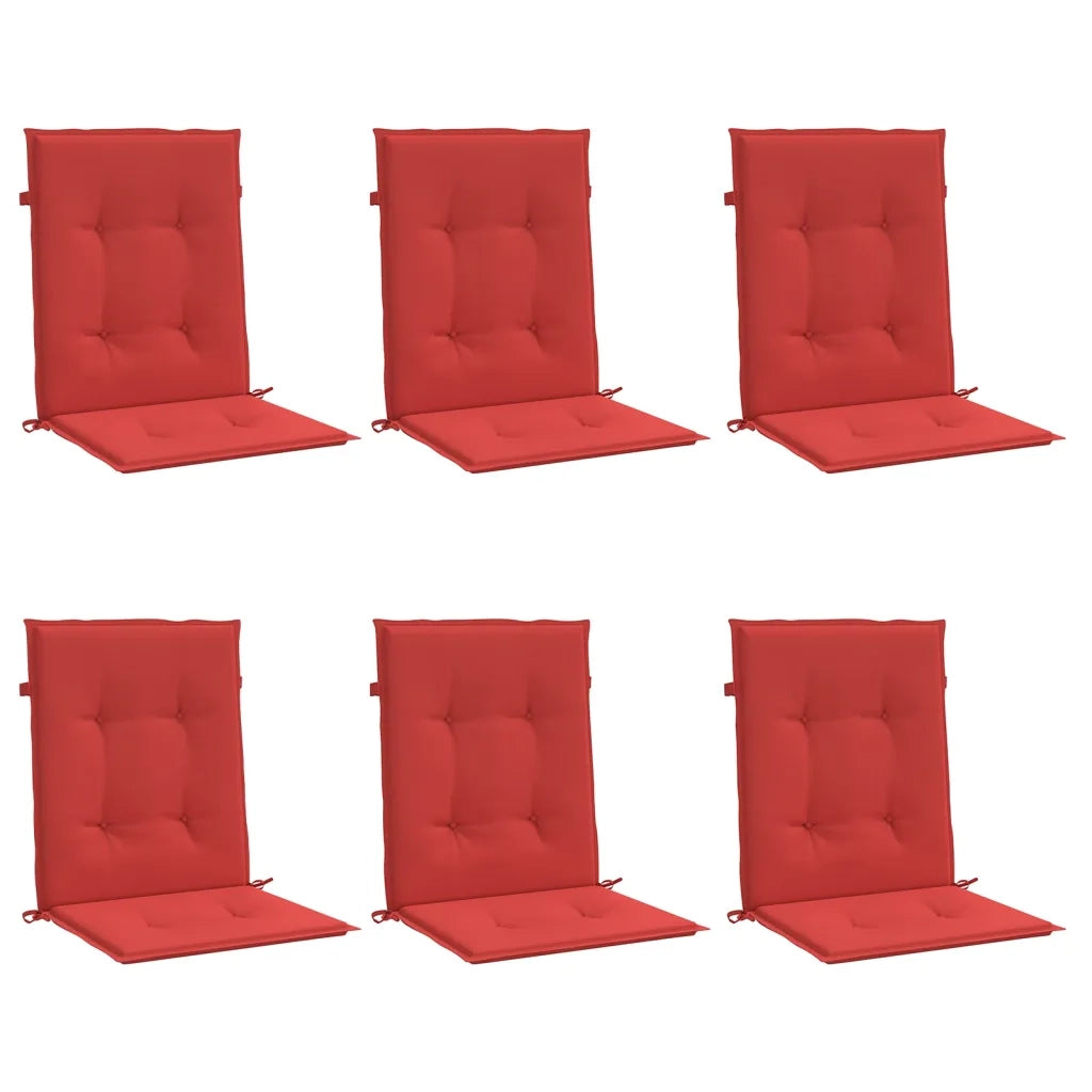 Cuscini per Sedia da Giardino 6 pz Rossi 100x50x3 cm in Tessuto 314137