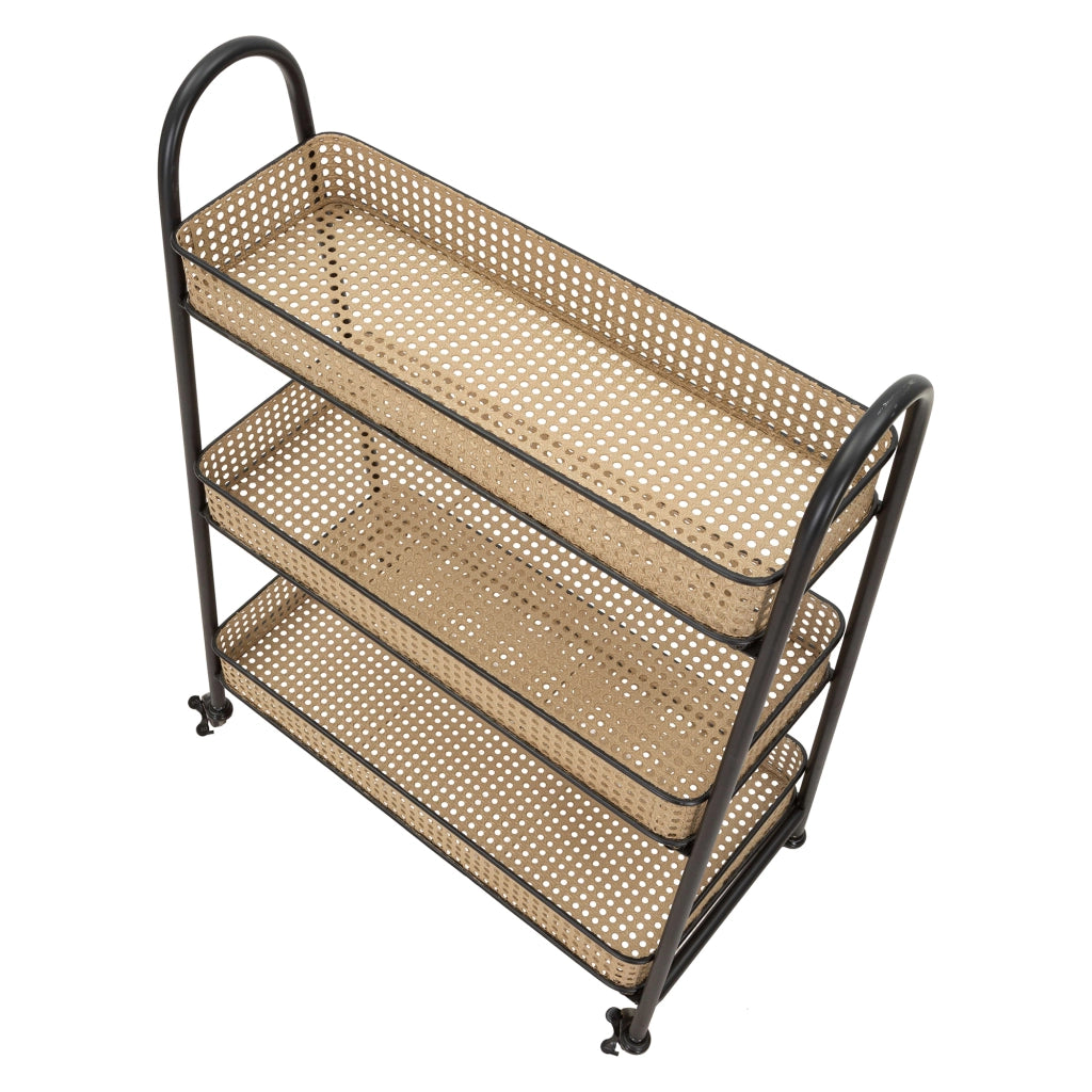 Fapaga, Carrello 3 Ripiani, 60x30x80h cm Marrone