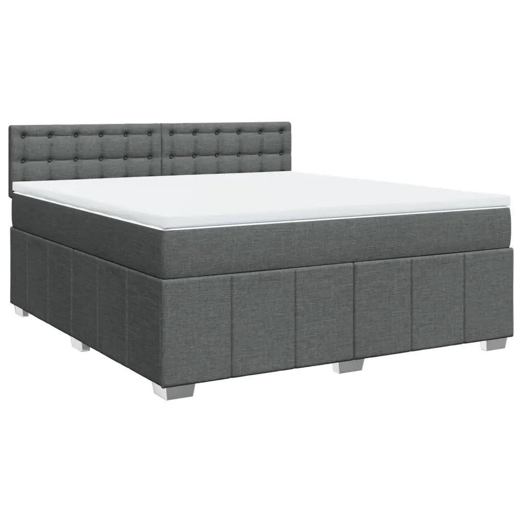 Giroletto a Molle con Materasso Grigio Scuro 180x200 cm Tessuto