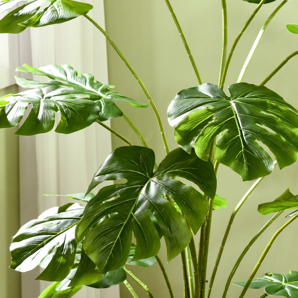 Piante artificiali, Monstera Deliciosa artificiale, pianta artificiale da 180 cm con 24 rami, pianta da interno, albero artificiale, decorazione per