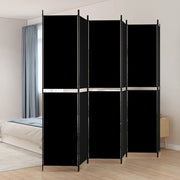 Divisorio Ambienti | Divider per stanze | Paravento a 6 Pannelli Nero 300x220 cm in Tessuto