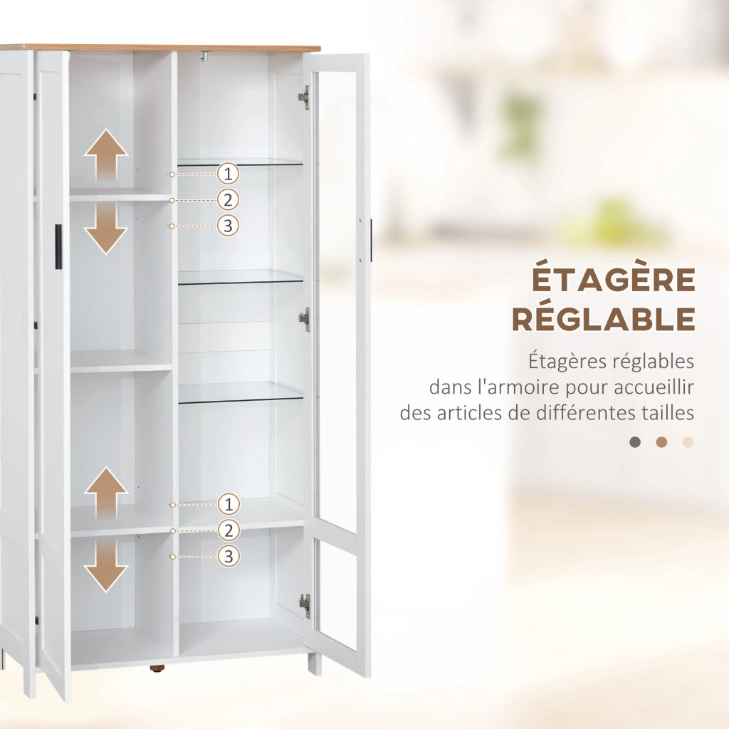 Armadio a muro con ante a vetro ¨C zephmum ¨C 76x36x160 cm bianco
