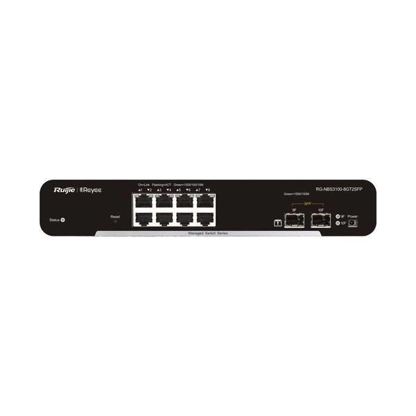 Reyee cloud switch managed gigabit l2 8 porte, 2 slot sfp (chassis metallico desktop) - RG-NBS3100-8GT2SFP