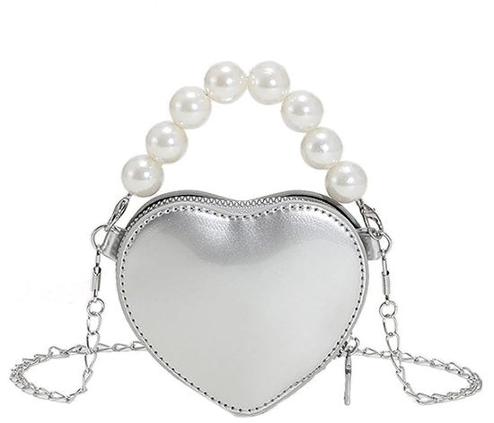 Borsa d'Amore per Donna Mini Clutch Borsa Mini Orecchini per Donna Borsa per Donna del 14 Febbraio Borsa per Spesa Borsa Mini Donna con Catena Piena di Perle Borsa Mini Donna con Piccola Catena