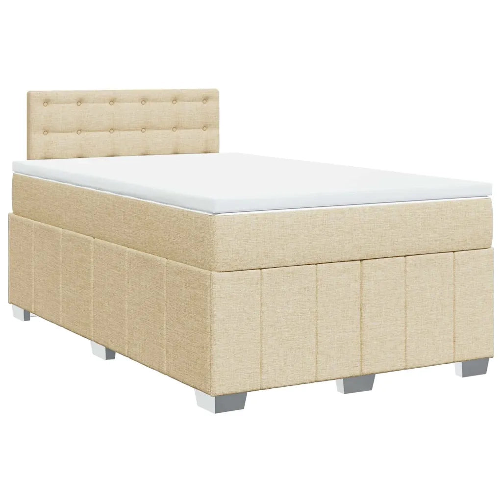 Giroletto a Molle con Materasso Crema 120x200 cm in Tessuto 3287054