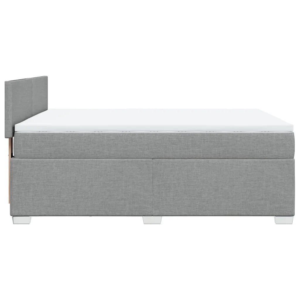 Giroletto a Molle con Materasso Grigio Chiaro160x200 cm Tessuto