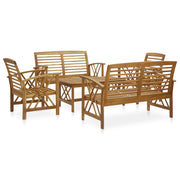 Set Divani da Giardino 5 pz in Legno Massello di Acacia cod mxl 44987