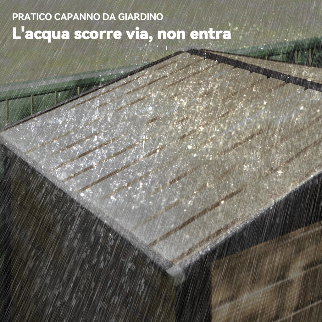 Casetta da Giardino ¨C zephmum ¨C Acciaio, Colore Quercia, 1.9x1.3m