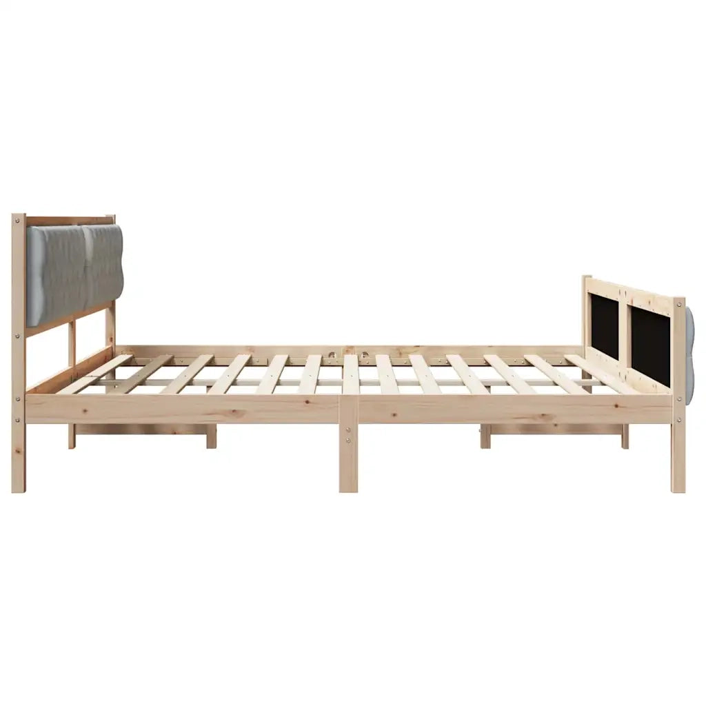 Struttura del letto Grigio chiaro 200 x 200 cm Pino massello