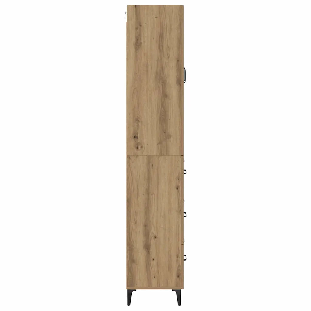 Credenza | Madia | Buffet da pranzo | Armadio da pranzo con cassetto Rovere artigianale 69,5 x 34 x 180 cm