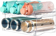 Flessenrek stapabile - organizzatore per bottiglie di vino e acqua - contenitore per bottiglie da frigorifero e armadio - organizzatore per la conservazione delle bottiglie - per piano di lavoro cucina e ufficio