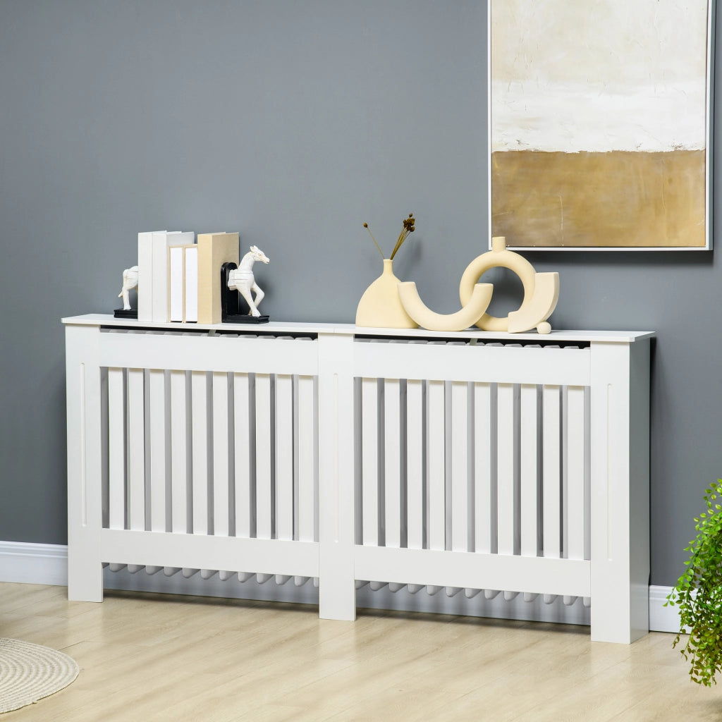 Copritermosifone a Doghe in MDF ¨C Zephmum ¨C Bianco 172x19x81 cm