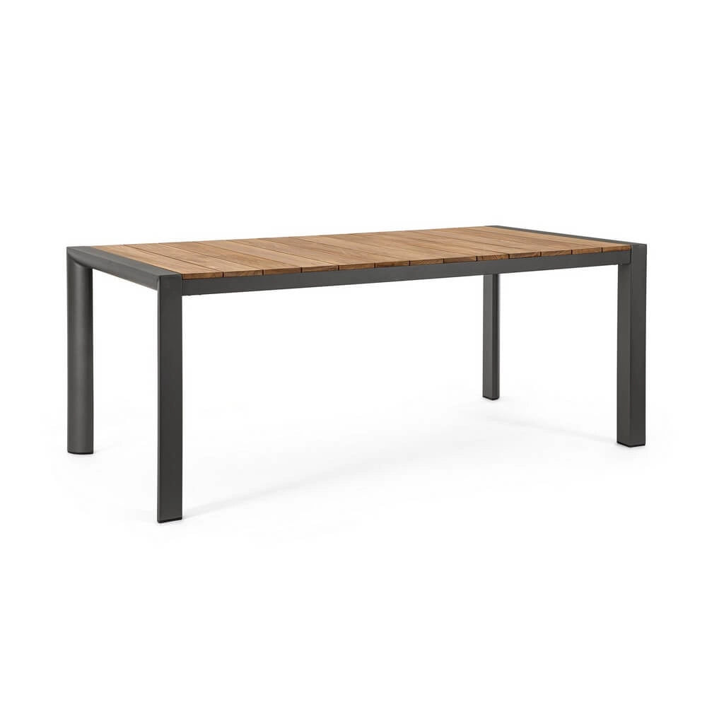 Tavolo da Giardino in Alluminio e Teak 180x90 cm - HIGHLANDER