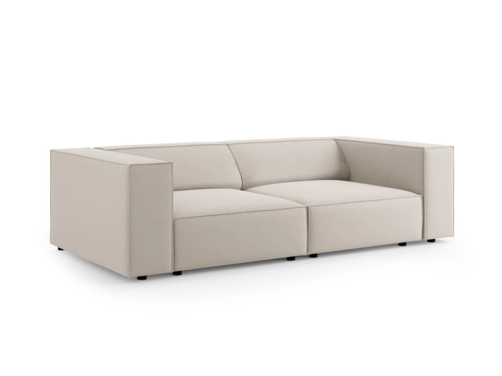 Cosmopolitan Design - Divano "Arendal" 3 posti in velluto ecru 