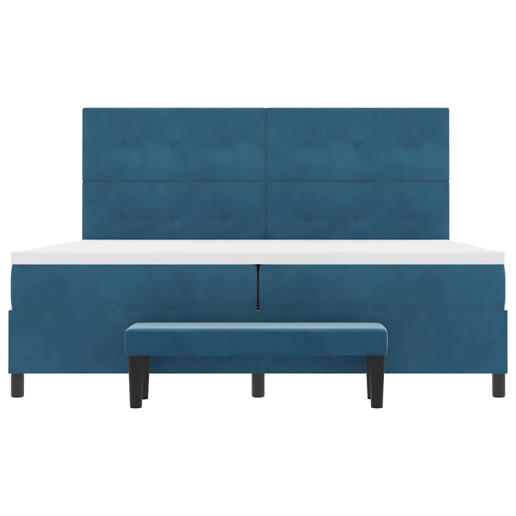 Letto a molle con materasso Blu scuro 200 x 200 cm Velluto 3344538