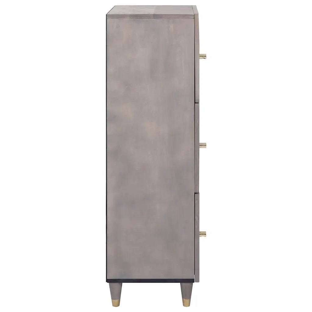 Credenza Grigio e Oro 40 x 33 x 110 cm Legno di mango massello 4018801