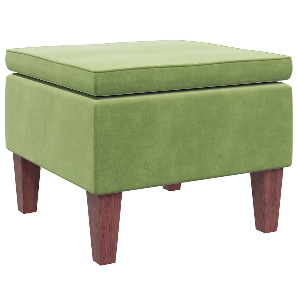 Poggiapiedi con Gambe in Legno Verde Chiaro in Velluto cod mxl 40113