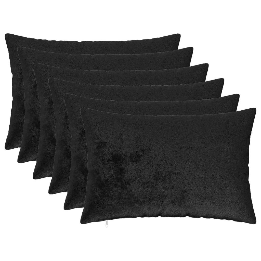 Federa 6 pcs HEERLEN Nero 30 x 50 cm Flanella 907936