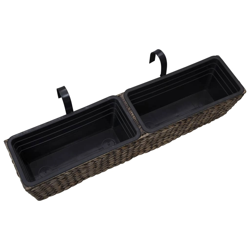 Set di 2 fioriere in giacinto d'acqua 39 cm marrone scuro 02_0000883