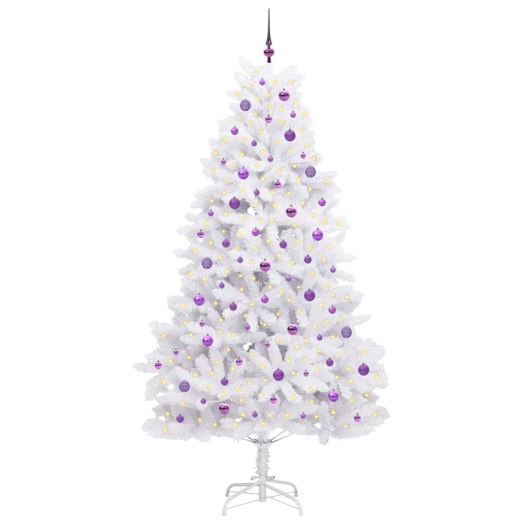 Albero di Natale | Decorazioni natalizie Artificiale con Rami Pieghevoli Bianco 240 cm