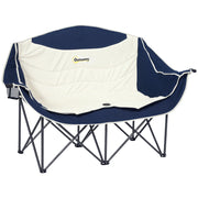 Sedia pieghevole da campeggio 2 posti con porta bevande e borsa ¨C zephmum ¨C blu