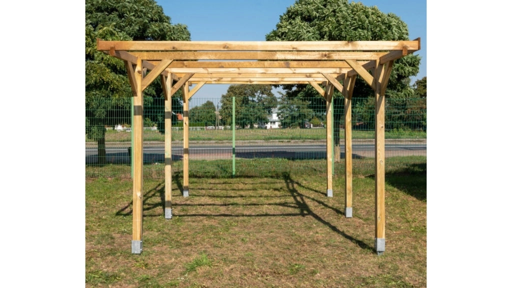 Tettoia posto auto coperto in legno 3.04x5.12 m - 15.57 m2 - CAR16 - ALTANKA
