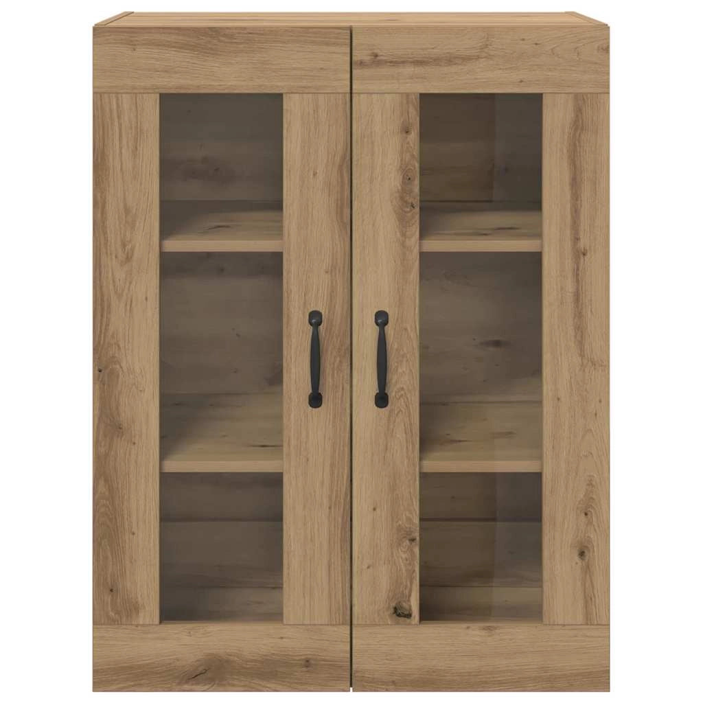 Set di 2 pensili in rovere realizzati a mano 69,5 x 34 x 90 cm elegante spazio di archiviazione design pulito in legno di rovere ingegnerizzato 02_0056053