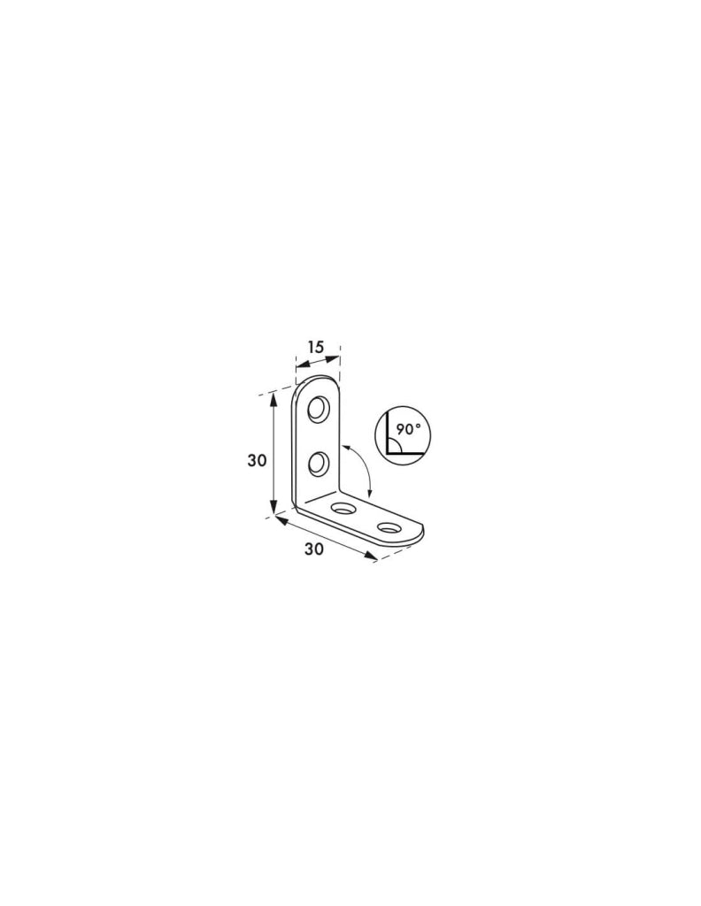 Supporto angolare 30 x 30 x 15 mm in acciaio zincato – THIRARD