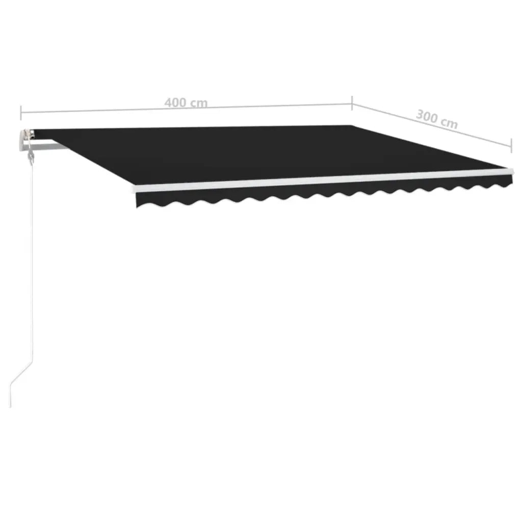 Tenda Automatica con Sensore Vento e LED 400x300 cm Antracite 3068914