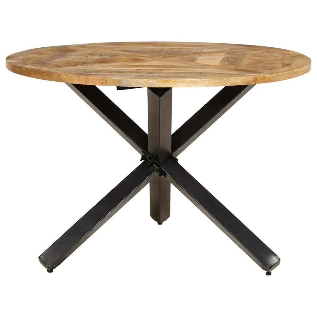 Tavolo da Pranzo Ø110x75 cm in Legno Grezzo Massello di Mango 358882