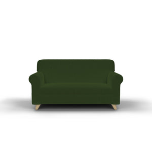 Copridivano Elasticizzato in Tessuto Verde Scuro 1 Posto