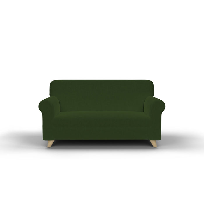 Copridivano Elasticizzato in Tessuto Verde Scuro 1 Posto