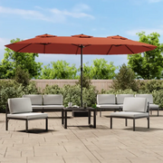 Ombrellone a Doppia Testa-Ombrello da giardino Terracotta 449x265 cm