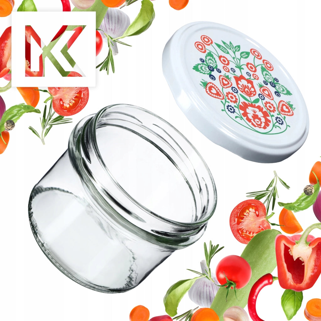 KADAX Tartu vasetti per conserva 235ml 50pz 82mm + coperchi "Folklore"