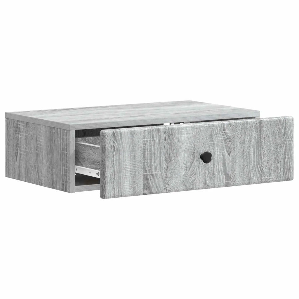 Tavolino da Parete Laterale Grigio Sonoma 59 x 34,5 x 17 cm 899171