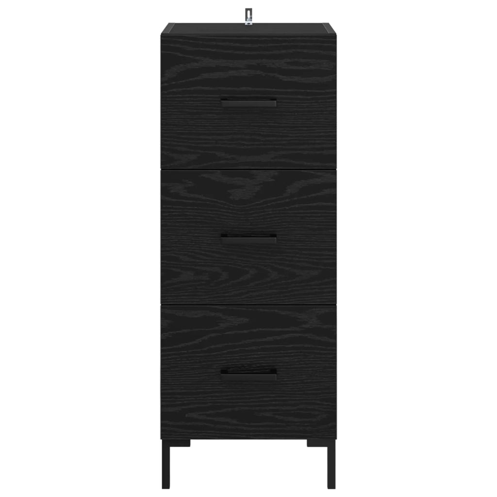 Credenza Rovere Nero 34,5 x 34 x 90 cm Legno multistrato 881560