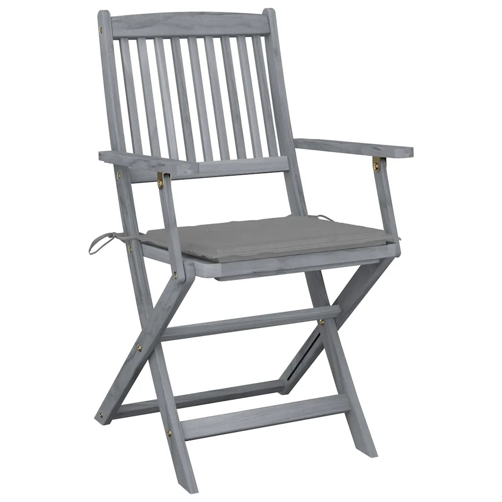 Sedie da Giardino Pieghevoli 2pz con Cuscini in Massello Acacia cod mxl 8141