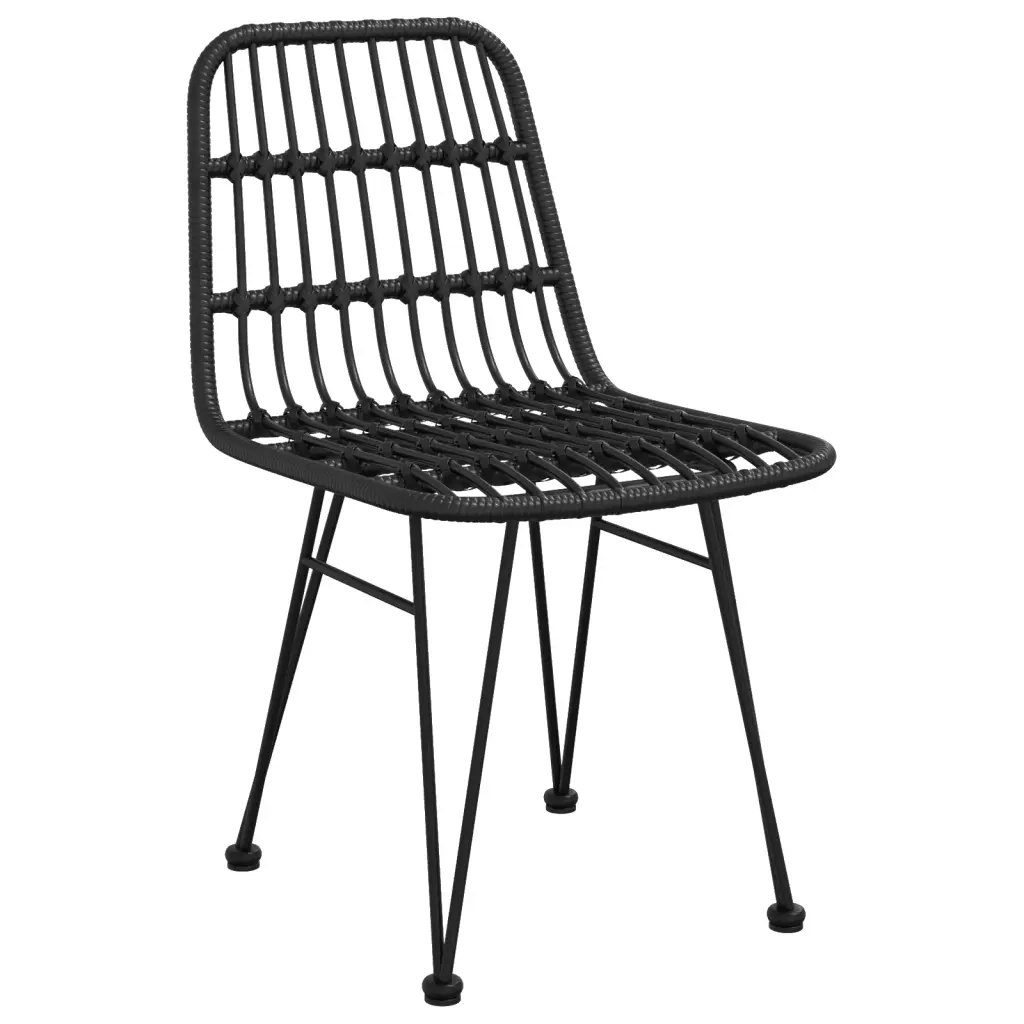 Set da Pranzo da Giardino 7 pz Nero in Polyrattan cod mxl 35598