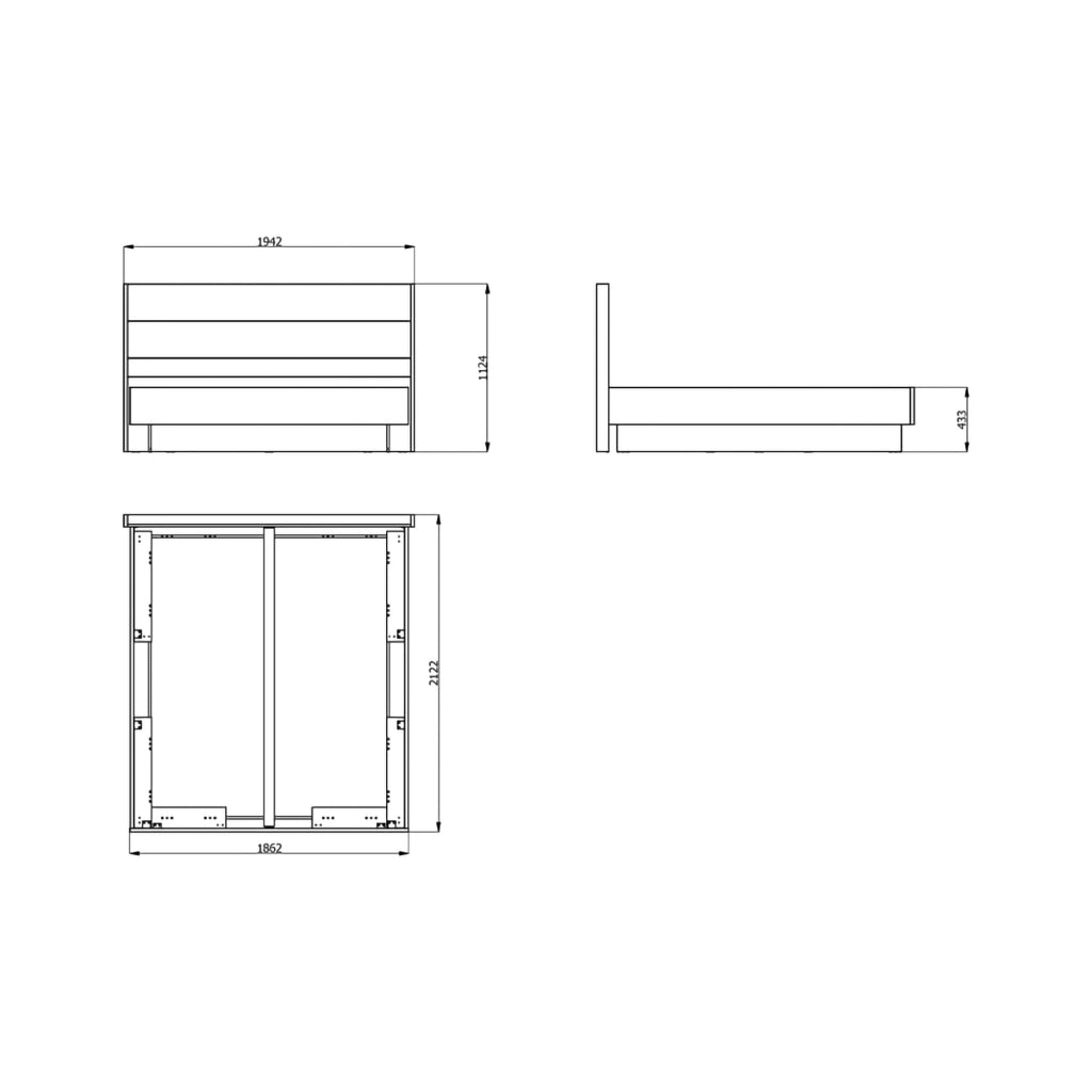 Letto Matrimoniale Kamak, Letto Matrimoniale Dimensione Materasso 180x200 cm, Bianco Crema