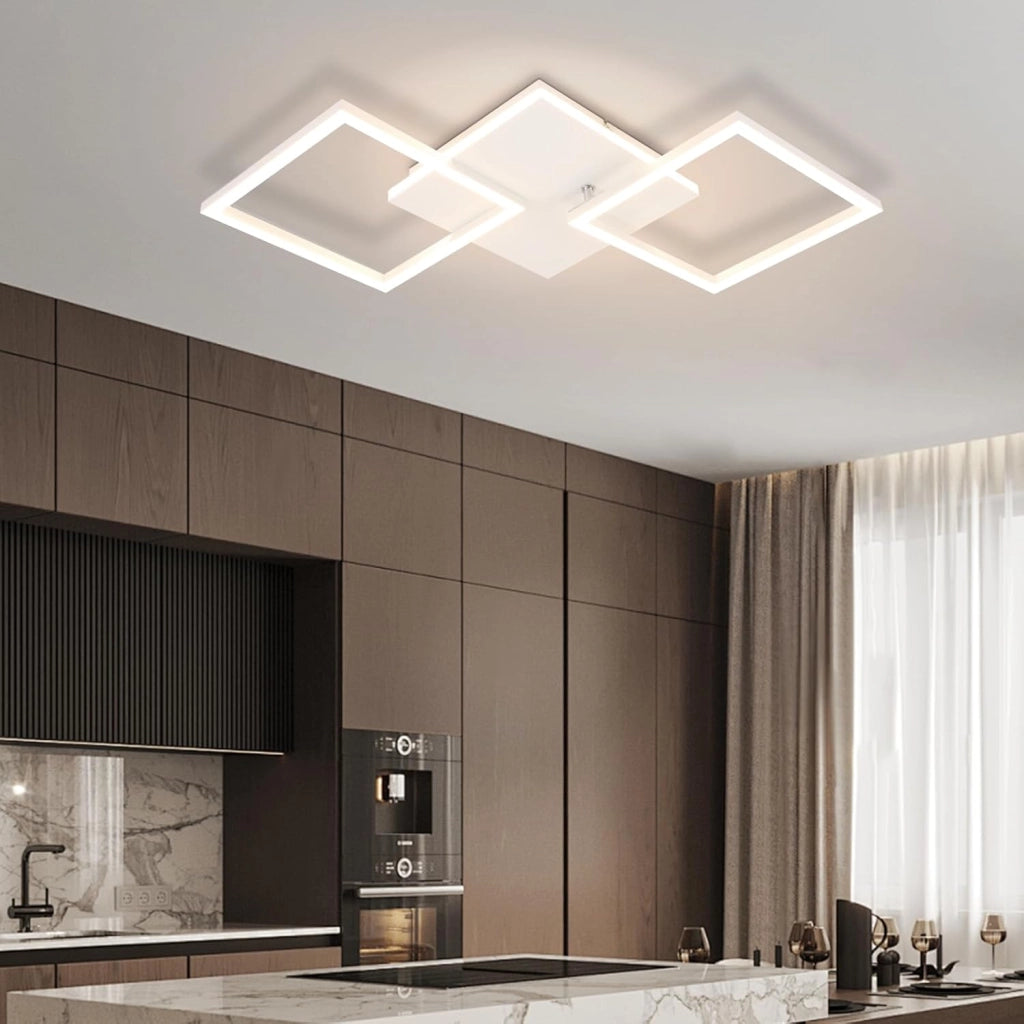 ZMH Lampada da soffitto plafoniera LED moderna bianca 3000-6500K per soggiorno cucina ufficio